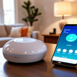 **Image Prompt:** Smart home hub on a modern table, various smart devices (lights, thermostat, camera) blurred in the background, focus on a Samsung SmartThings Hub, warm and inviting living room ambiance.