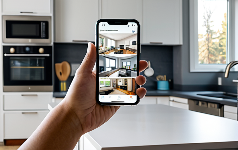 스마트홈 기기와 사용자 맞춤형 설정 - Smart Home Hub in a Modern Living Room**

"A sleek smart home hub device sitting on a polished woode...