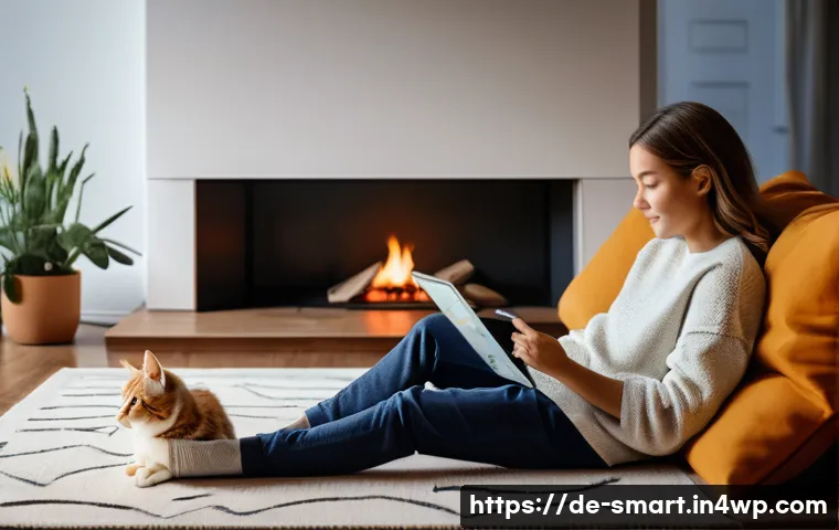 스마트홈 기기 브랜드 비교 - **Prompt:** "A cozy and inviting modern living room scene during a soft evening. The smart lighting ...
